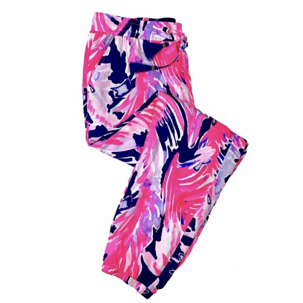 Lilly Pulitzer Piper Pant True Blue Paradise Point Joggers Colorful Resort